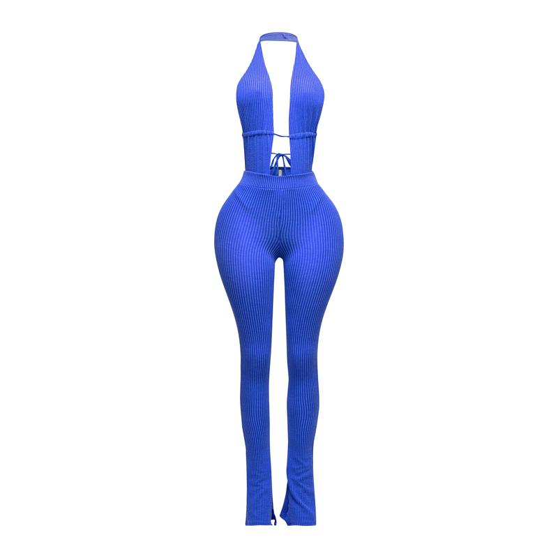 Halter open back bodysuit set Comfort Womenswear Comfort Womenswear