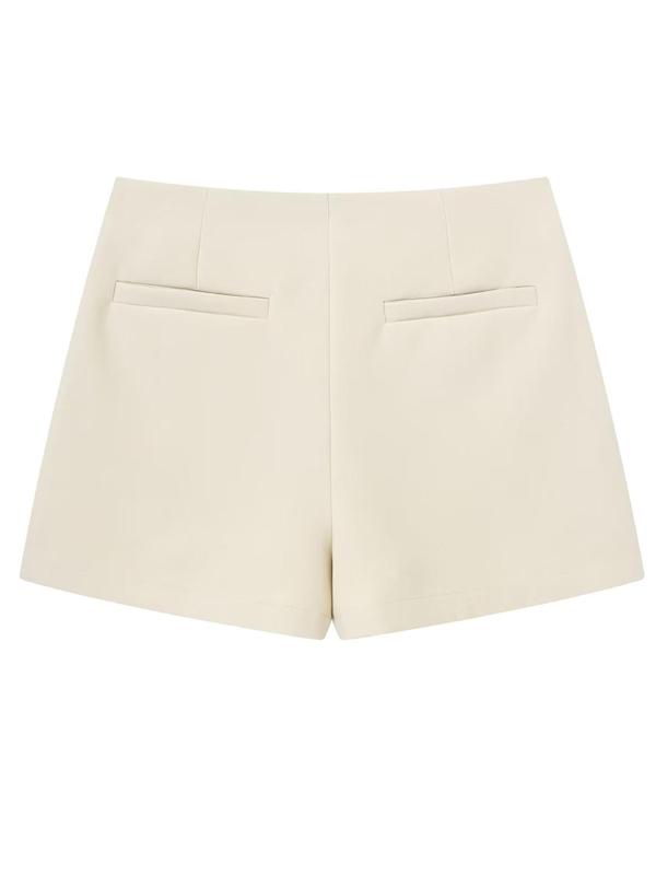 Women's 2 in 1 Asymmetrical  Skorts, Casual Solid Color Shorts for Summer, Ladies Bottoms for Daily Wear