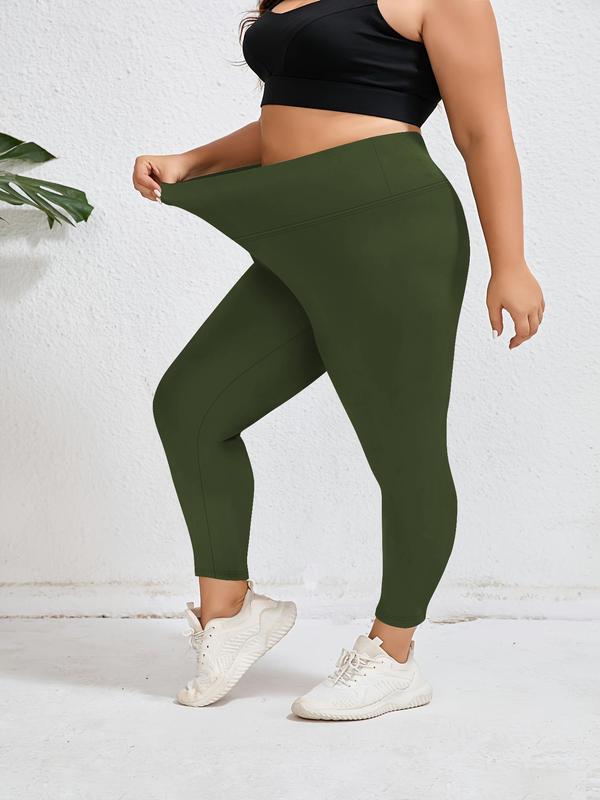  Solid High Waist Leggings, Casual Comfy High Stretch Skinny Pants for Women, Women's Bottoms for Fall & Winter