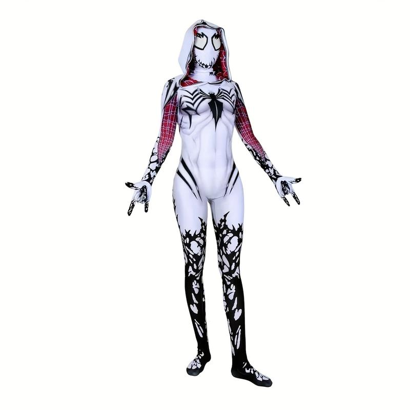 Spider-woman Gwen Stacy Anti-Venom Gwen Holiday Party Halloween Cosplay Costume, High elastic tights, Magic tights, Christmas, Halloween gifts