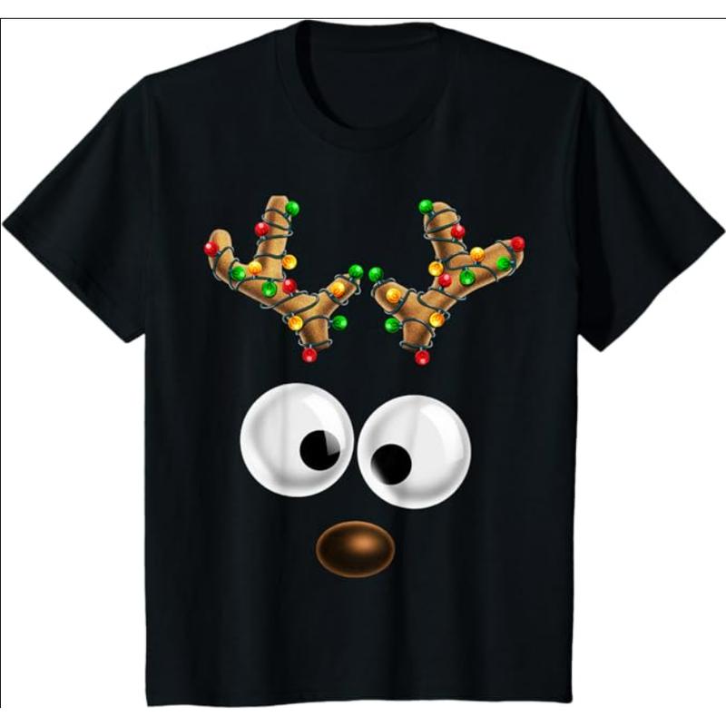 Matching Family Christmas Reindeer Face Christmas Gift Kids T-Shirt for youth and adult, Family Christmas shirt