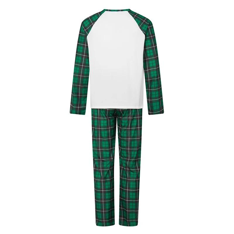 Matching Family Christmas Pajamas Set with Reindeer Print Tops and Red Plaid Pants - Cozy Winter Sleepwear for the family