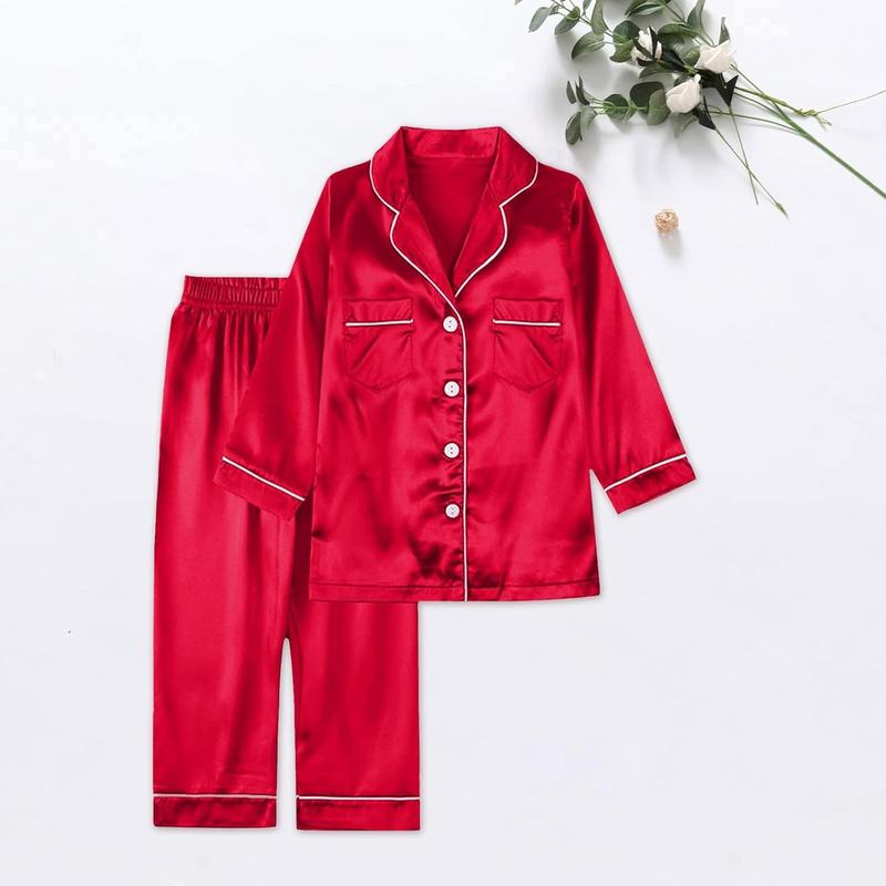 Silk Stain Family Pajamas Matching Sets 2024 Button Down Shirt and Pants Silky Xmas Pjs Jammies for Family Pictures