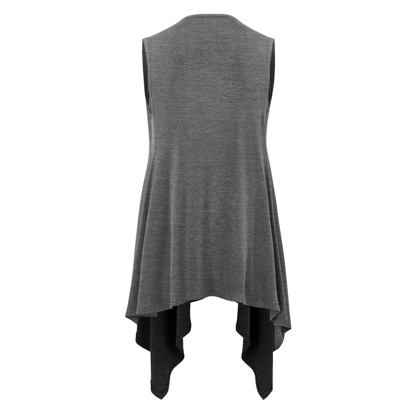 WSK1071 Women's Lightweight Sleeveless Open Front Drape Vest Cardigan