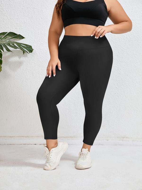  Solid High Waist Leggings, Casual Comfy High Stretch Skinny Pants for Women, Women's Bottoms for Fall & Winter