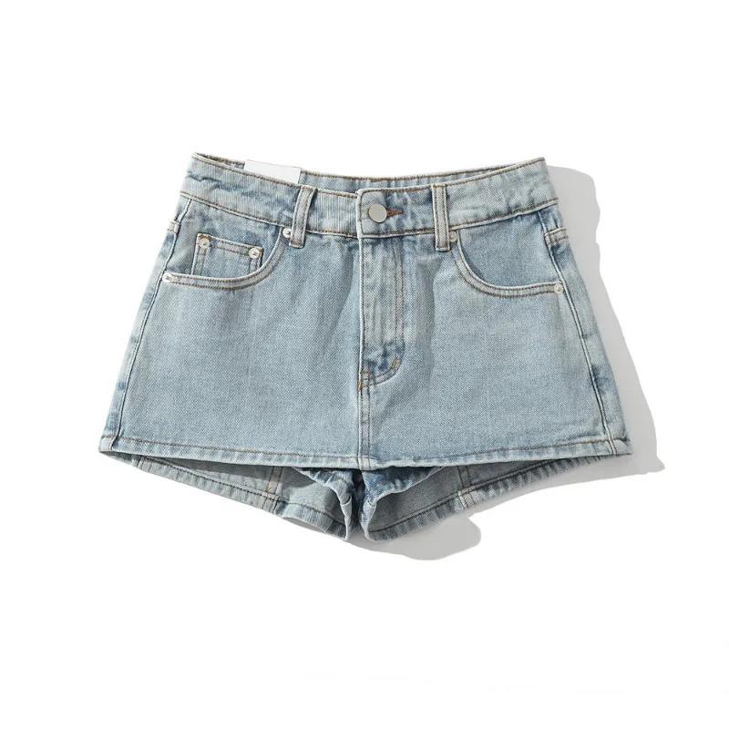 HOUZHOU Y2k Denim Mini Skirt for Women Summer 2024 Sexy Vintage Low Waist Slim Micro Jeans Skirt Korean Style Skort Streetwear