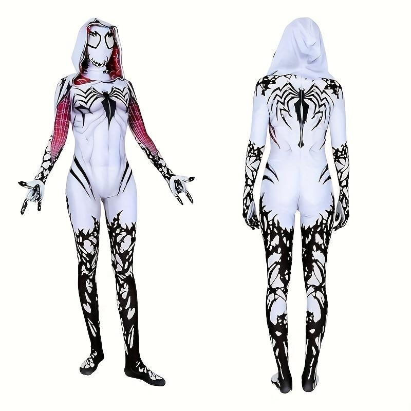 Spider-woman Gwen Stacy Anti-Venom Gwen Holiday Party Halloween Cosplay Costume, High elastic tights, Magic tights, Christmas, Halloween gifts