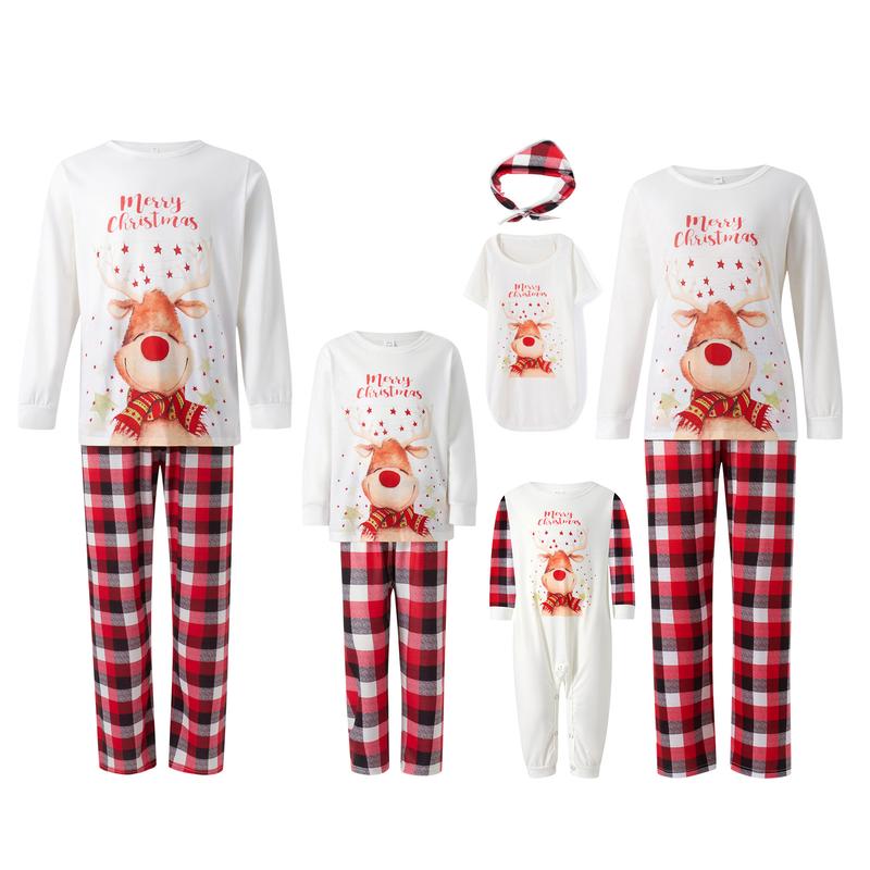 Calsunbaby Family Christmas Pjs Matching Sets Baby Christmas Matching Jammies for Adults and Kids Holiday Xmas Sleepwear Set