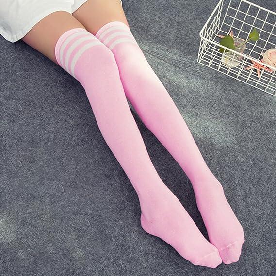 Extra Long High Thigh Socks Striped Over Knee Thin Tights Long Stocking