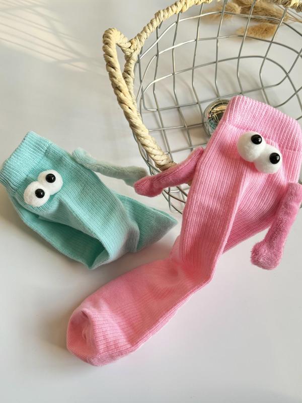 Unisex's Magnetic Hands Holding Crew Socks, Funny Comfy Stretchy Socks, Couple Socks for All Seasons