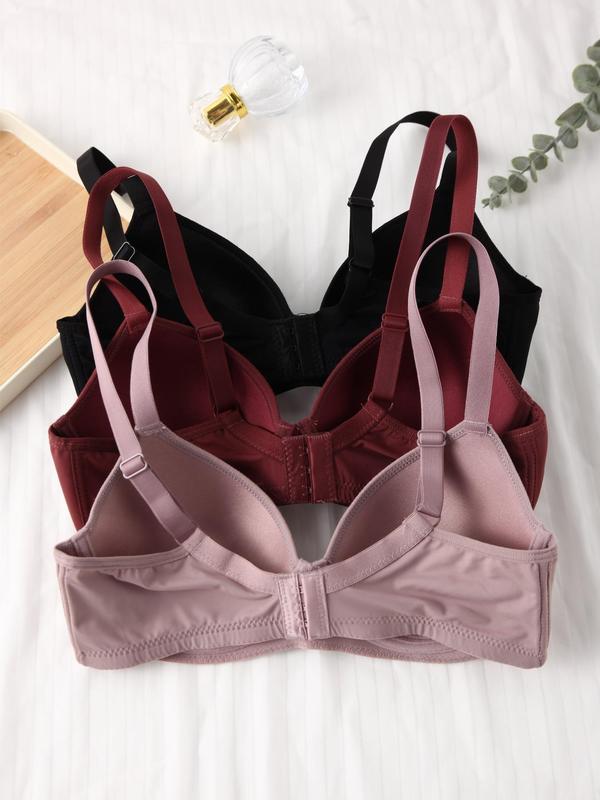 Women's Basic Solid Adjustable Strap Underwrite Bra, Back To School Wear, Lady Minimalist Soft Comfortable Breathable Spaghetti Strap Push Up Bra, Summer Bras for Women, Lingerie & Underwear, Womenswear