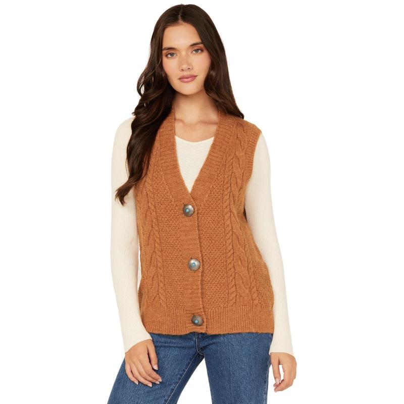 Cotton Women's And Rye Novelty Pun Cable Knit Vest - Crv812ca