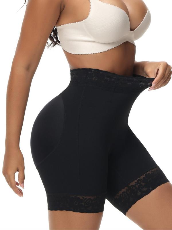 Women's Contrast Lace Shapewear Shorts, High Stretch Tummy Control Butt Lifting Shapewear Bottoms,  Waist Trainer Body Shaper, Ladies Shaper for Daily Wear