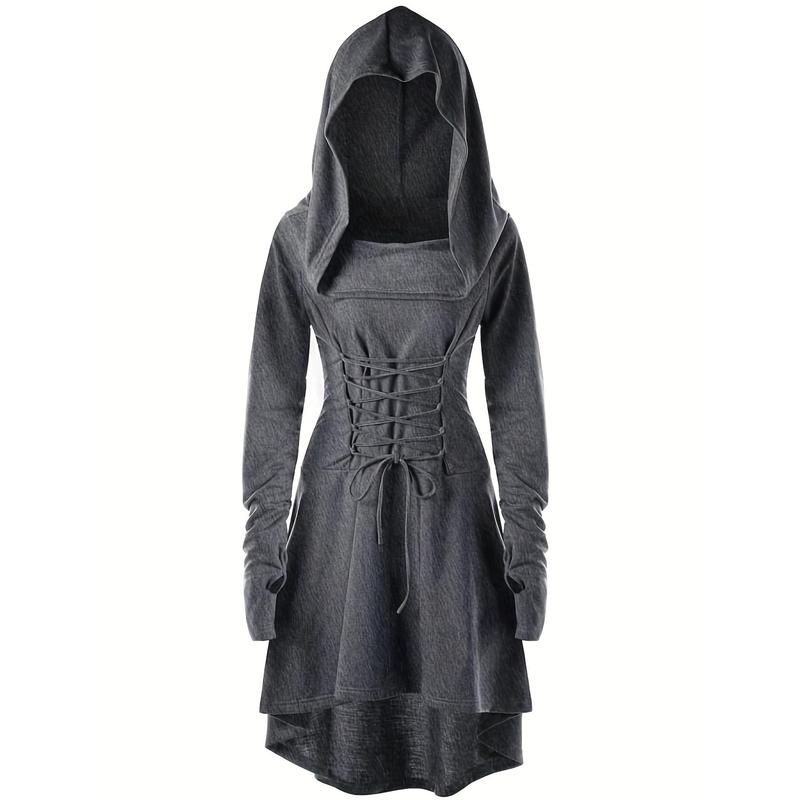 Long Sleeve Hooded Cosplay Dress, Halloween Party Dress, Women's Clothing