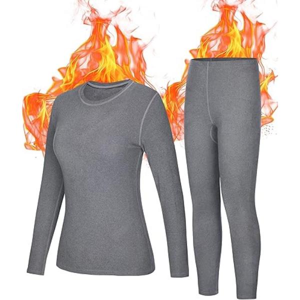 Thermal Underwear for Women - Fleece Lined Long Johns Top & Bottom Set, Ski Base Layer for Winter Cold Weather Fit Breathable Comfort Soft Outdoor