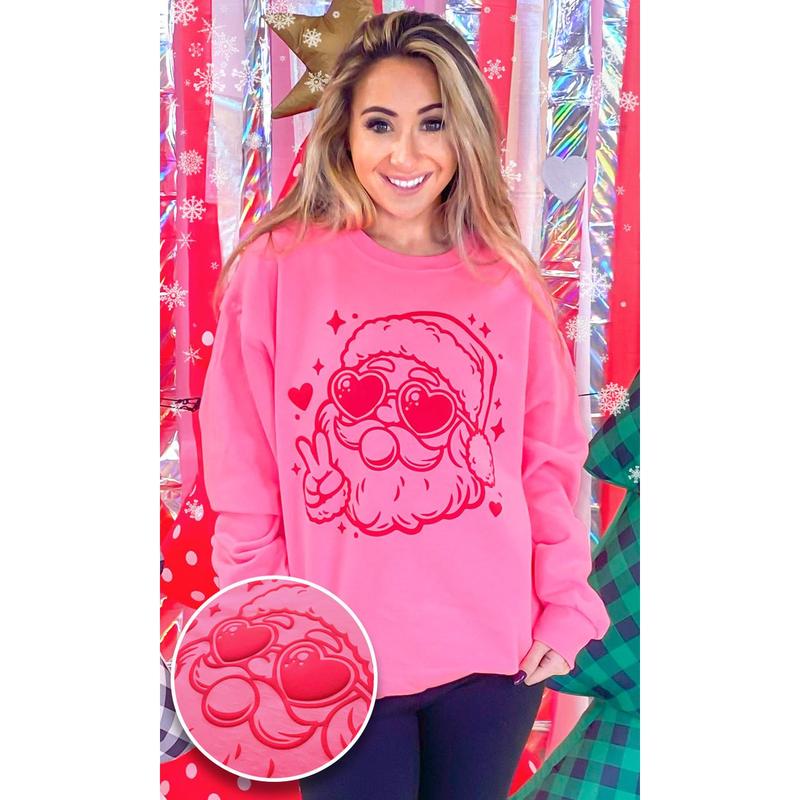 Magic Puff Bubble Gum Christmas Santa Graphic Sweatshirt