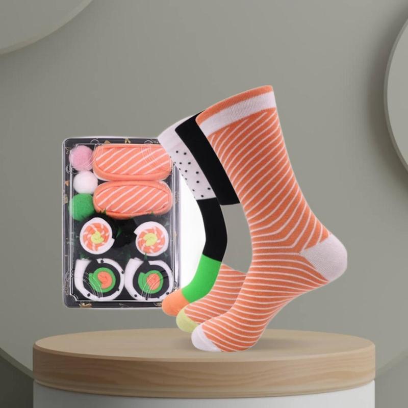 3-Pack Unisex Novelty Sushi Socks-Fun Gift Stocking Stuffer for Parties, Holidays,Birthdays, Halloween, and Christmas | Festivesoft mid-calf socks