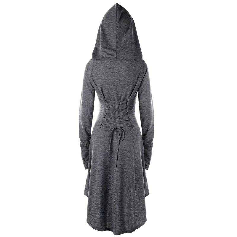 Long Sleeve Hooded Cosplay Dress, Halloween Party Dress, Women's Clothing