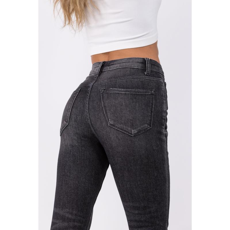 Lovervet Take Me Higher High-Rise Kick Flare Tummy Control Denim