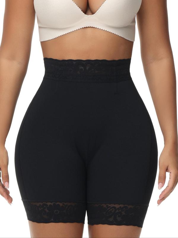 Women's Contrast Lace Shapewear Shorts, High Stretch Tummy Control Butt Lifting Shapewear Bottoms,  Waist Trainer Body Shaper, Ladies Shaper for Daily Wear