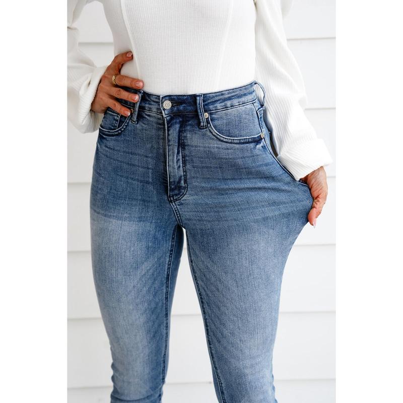 Judy Blue Main Squeeze Medium Wash Vintage High Waist Control Top Skinny Jeans