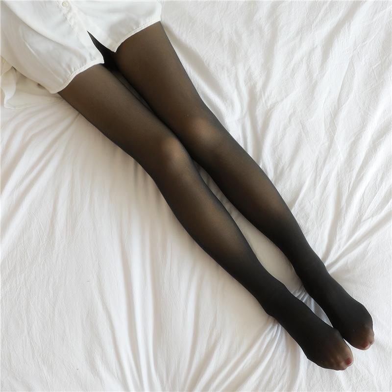 Fleece Translucent Pantyhose High Waist Plush Warm Women Stretchy Sheer Stocking Fall & Winter Quality Thermal Comfort Womenswear Essential Stocking