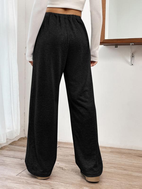 Straight Leg Sweatpants Drawstring High Waisted Long Pants Baggy Sweatpants with Pocket Womenswear Bottom