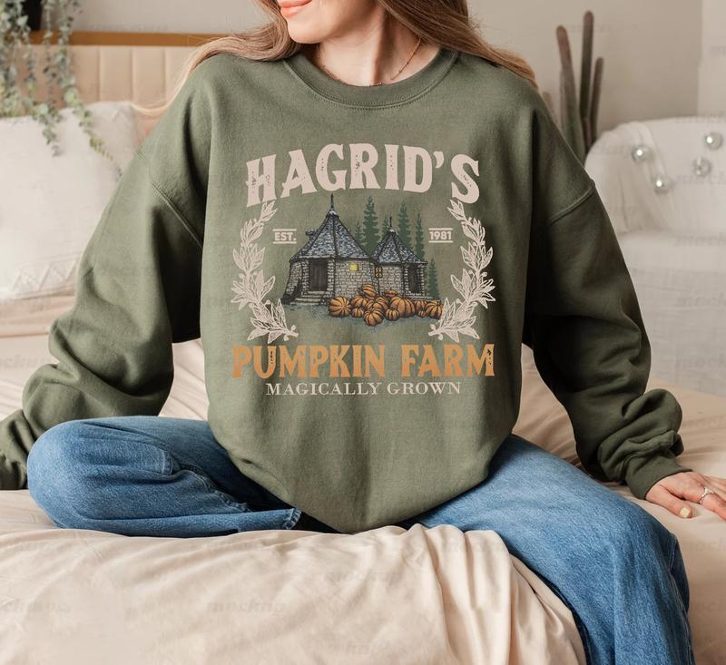 Hagrid's Pumpkin Patch Sweatshirt - Tshirt - Hoodie, Vintage Fall Shirt, Retro Halloween Shirt, Pumpkin Patch Sweatshirt, Wizard Halloween Shirt, Spooky Season, For Men, For Women, Casual, Classic Fashion