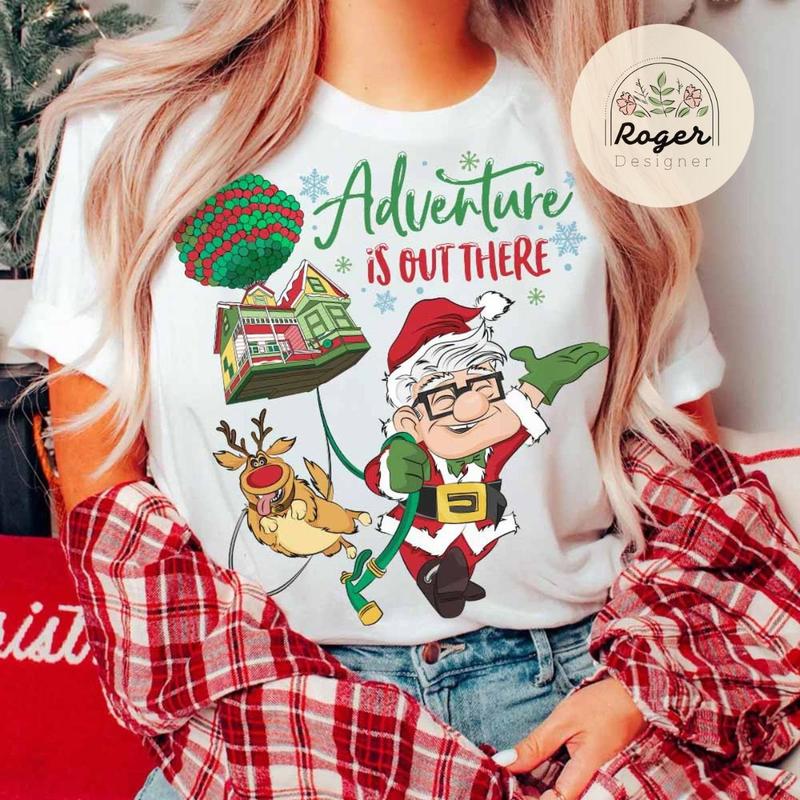 Adventure is out there Cartoon Up Christmas shirt, Carl Russel Balloon House Christmas shirt, Paradise Falls trip, Family shirt WJRP0