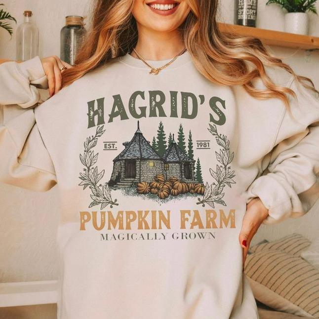 Hagrid's Pumpkin Patch Sweatshirt - Tshirt - Hoodie, Vintage Fall Shirt, Retro Halloween Shirt, Pumpkin Patch Sweatshirt, Wizard Halloween Shirt, Spooky Season, For Men, For Women, Casual, Classic Fashion