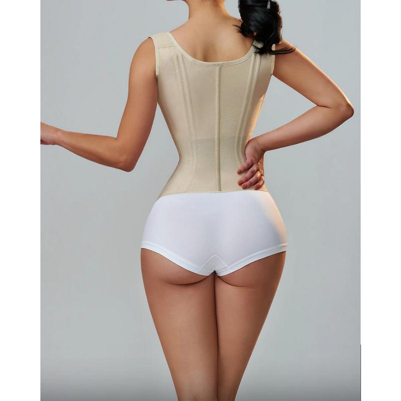 Multicolour Flat Belly Waist Trainer Double Compression Corset With Bone Adjustable Zipper Body Shaper Fajas Colombians Girdles