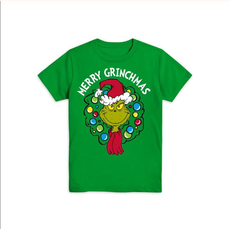 Dr Seuss The Grinchmas Boys Holiday Graphic Casual Crew Neck Short Sleeve T shir for youth and adult  Family Christmas shirt