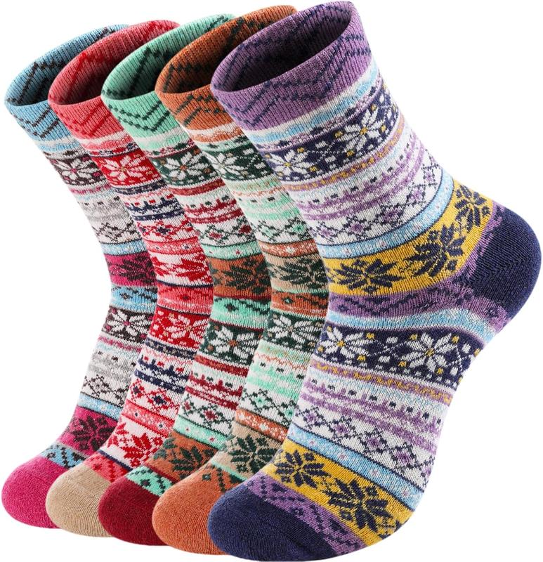 Socks 5 Pairs -  Socks for Women Boot Socks Soft Crew Socks Cozy Socks Warm Socks