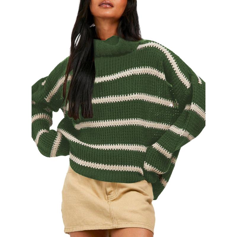 Dokotoo CHUNKY OVERSIZED STRIPE V NECK JUMPER women's pullover sweater