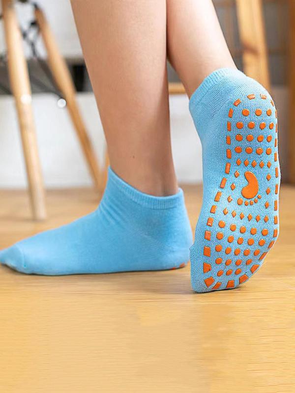 Women's Solid Anti-Slip Grip Socks for Home Wear, Fashion Breathable Low Cut Socks, Cozy Comfy Ankle Socks for Women Girls, Versatile Womenswear