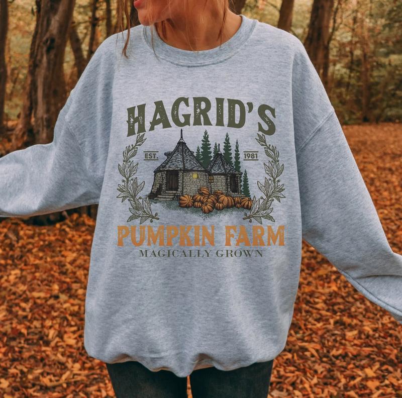 Hagrid's Pumpkin Patch Sweatshirt - Tshirt - Hoodie, Vintage Fall Shirt, Retro Halloween Shirt, Pumpkin Patch Sweatshirt, Wizard Halloween Shirt, Spooky Season, For Men, For Women, Casual, Classic Fashion