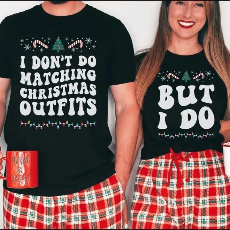 Funny Matching Couples Christmas Shirts, Couples Christmas Pajamas, Christmas Couple Shirt, Matching Family Christmas Shirt For Couples