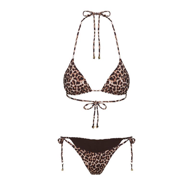 Glora Tie Side Bikini Bottom Leopard