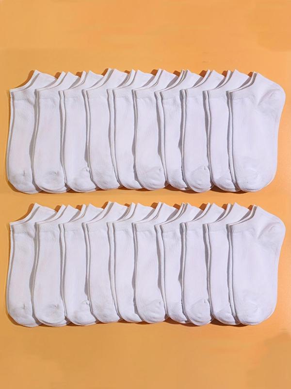 Unisex 20 Pairs Minimalist Solid Ankle Socks, Low Cut Comfy Breathable Socks for Women, Multipack Simple Basic Socks for Daily Wear, Women's Socks & Hosiery