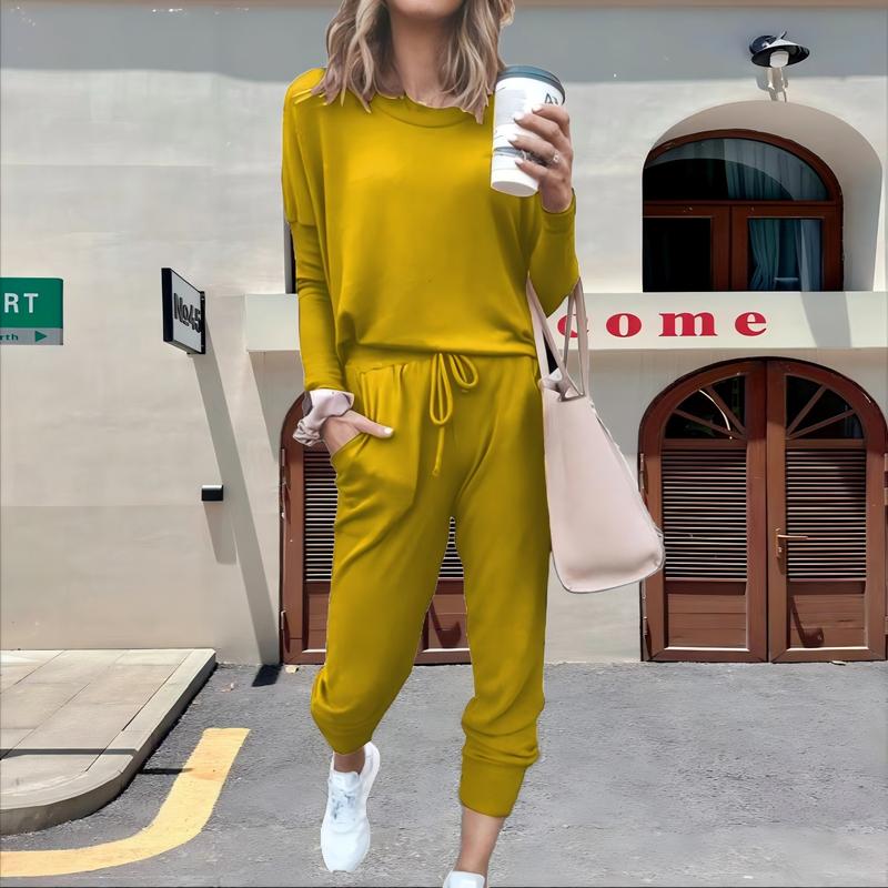 Autumn New Independent Women's Clothing Home Solid Color Casual Fashion