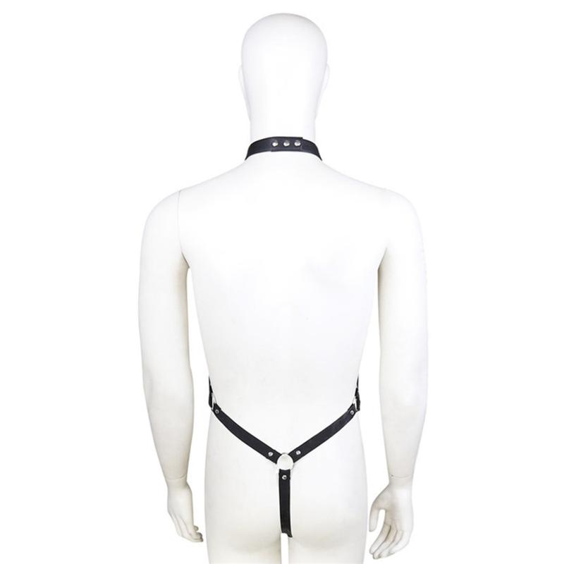 Leather Harness Belt Mankini Cosplay Bodysuit Scrotal Support Underwear Lingerie Womenswear