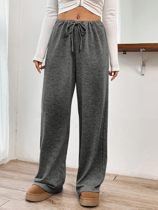 Straight Leg Sweatpants Drawstring High Waisted Long Pants Baggy Sweatpants with Pocket Womenswear Bottom