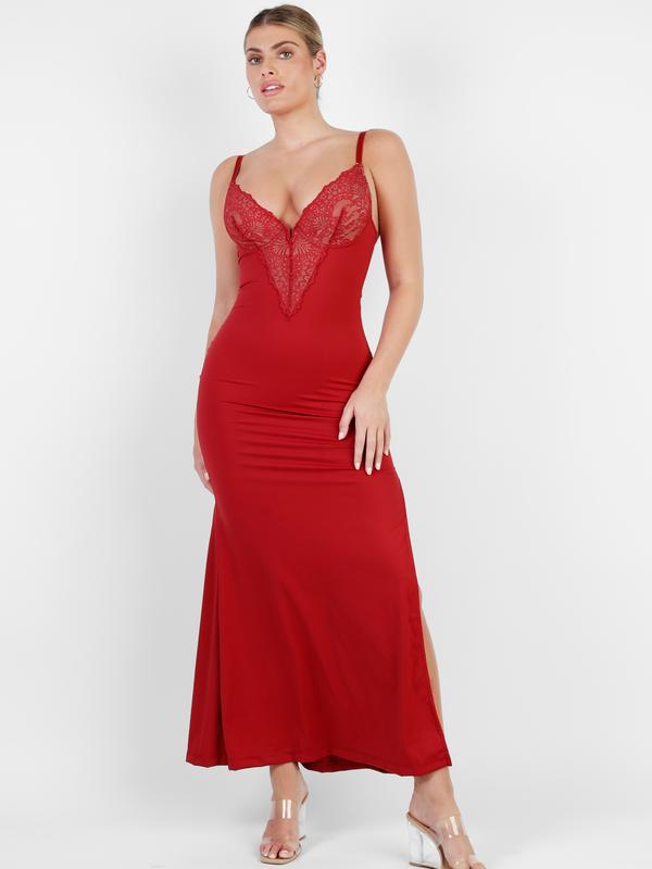 Popilush Built-In Shapewear Lace Dress & Lace Wide-Leg Jumpsuit & Lace Corset Style Deep-V Neck Shapewear Bodysuit Official Live