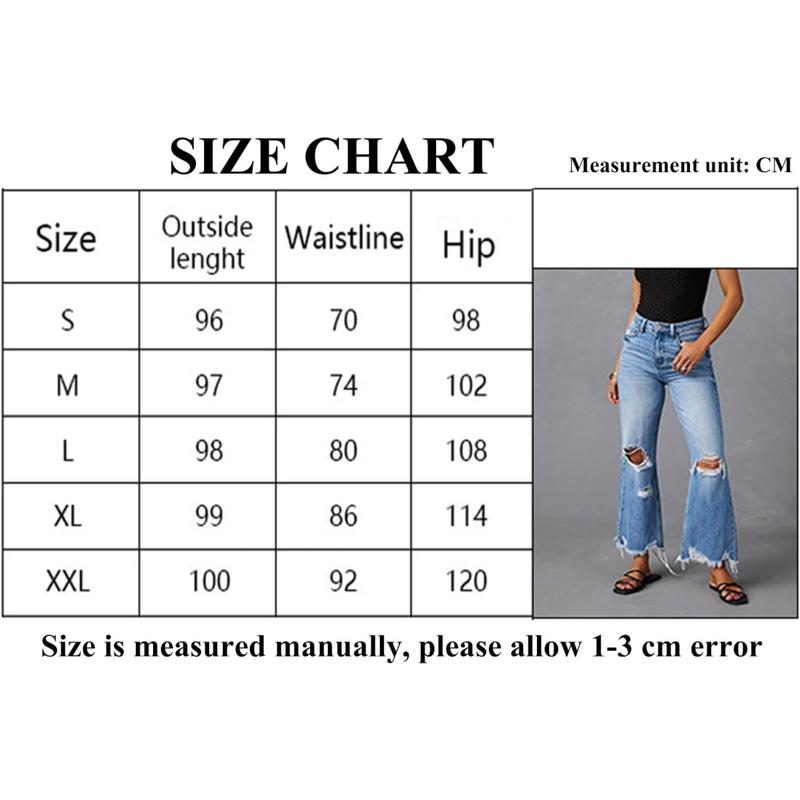 Women's High Waisted Straight Ankle Wide Leg Ripped Jeans Frayed Hem Stretchy Capri Denim Pants