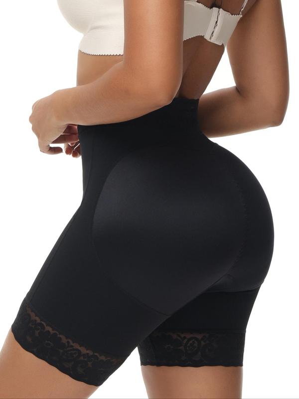 Women's Contrast Lace Shapewear Shorts, High Stretch Tummy Control Butt Lifting Shapewear Bottoms,  Waist Trainer Body Shaper, Ladies Shaper for Daily Wear