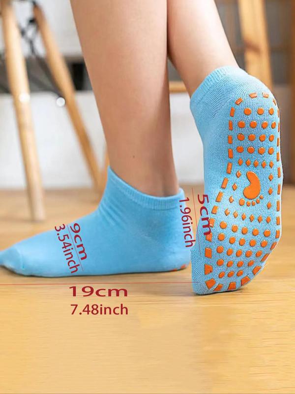 Women's Solid Anti-Slip Grip Socks for Home Wear, Fashion Breathable Low Cut Socks, Cozy Comfy Ankle Socks for Women Girls, Versatile Womenswear