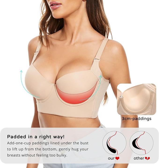 Push Up Bras for Women Corset Top Bustier Padded Underwire Bra Add One Cup