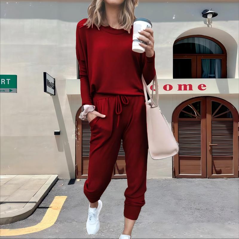 Autumn New Independent Women's Clothing Home Solid Color Casual Fashion