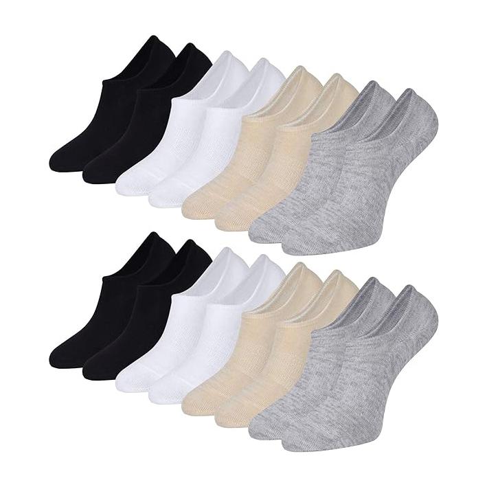 No Show Socks for Womens, Low Cut Invisible Non Slip Liner Thin Socks Multipack Casual Footies for Sneaker Loafers and Boat Shoes