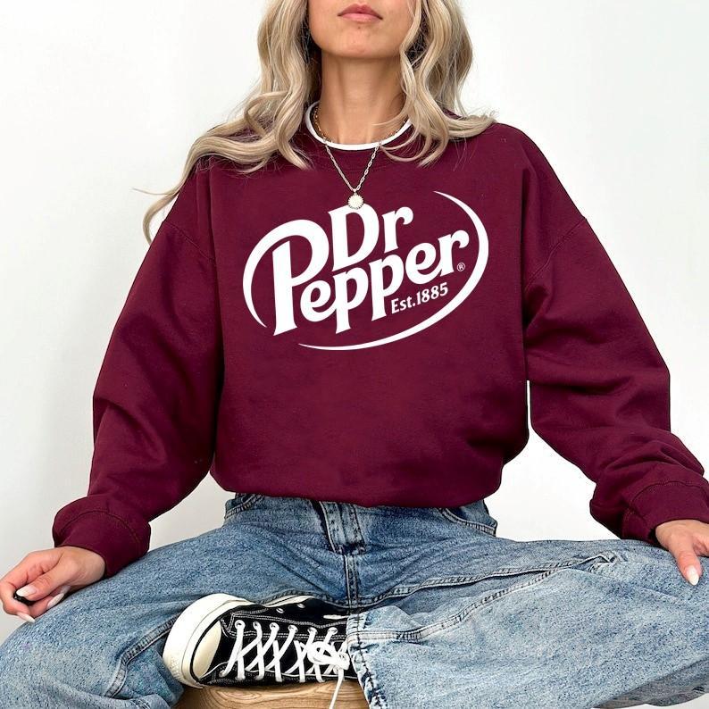 Dr Pepper 1885 Unisex Hoodie Sweatshirt, DrPepper Hoodie,Dr Pepper Sweatshirt, Dr PepperLover Gift, Soda Sweater, Dr Pepper Maroon Shirt